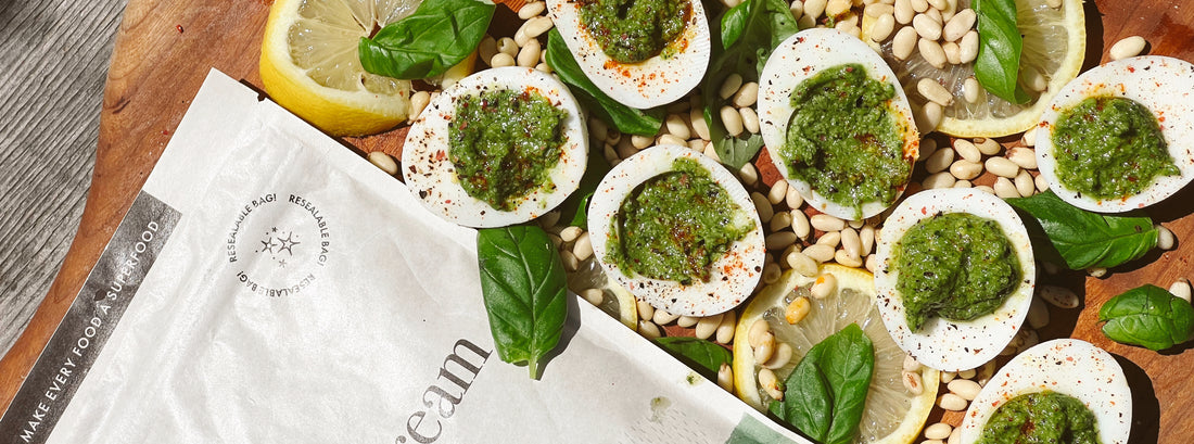 Green Dream Pesto Deviled Eggs